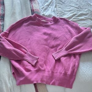 Aerie Vibrant Pink Crew Neck Sweater